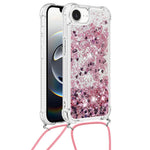 For iPhone 17e / 16e TPU Case Quicksand Design Phone Cover with Lanyard