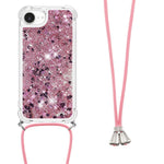 For iPhone 17e / 16e TPU Case Quicksand Design Phone Cover with Lanyard