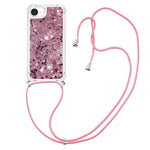 For iPhone 17e / 16e TPU Case Quicksand Design Phone Cover with Lanyard