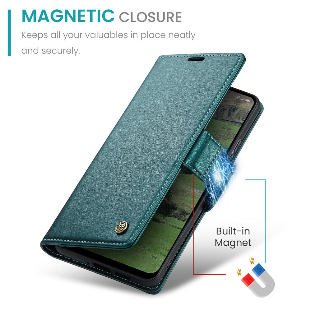 CASEME För Oppo Reno13 5G (Global) Skal 023 Serien RFID-blockerande Läderplånboksfodral med Stativ