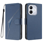 Honor 400 Lite 5G Cover med trekantet mønster i læder og lanyard
