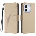Honor 400 Lite 5G Cover med trekantet mønster i læder og lanyard