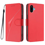 For Samsung Galaxy M16 5G / Galaxy F16 5G Case Triangle Imprint Leather Phone Cover with Lanyard
