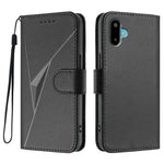 For Samsung Galaxy M16 5G / Galaxy F16 5G Case Triangle Imprint Leather Phone Cover with Lanyard