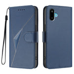 For Samsung Galaxy M16 5G / Galaxy F16 5G Case Triangle Imprint Leather Phone Cover with Lanyard