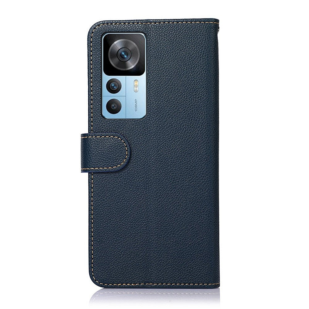 KHAZNEH För Xiaomi 12T 5G / 12T Pro 5G / Redmi K50 Ultra 5G RFID-blockerande Litchitextur PU-läderfodral Stativ Plånbok Folio Flip-fodral