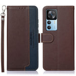 KHAZNEH För Xiaomi 12T 5G / 12T Pro 5G / Redmi K50 Ultra 5G RFID-blockerande Litchitextur PU-läderfodral Stativ Plånbok Folio Flip-fodral