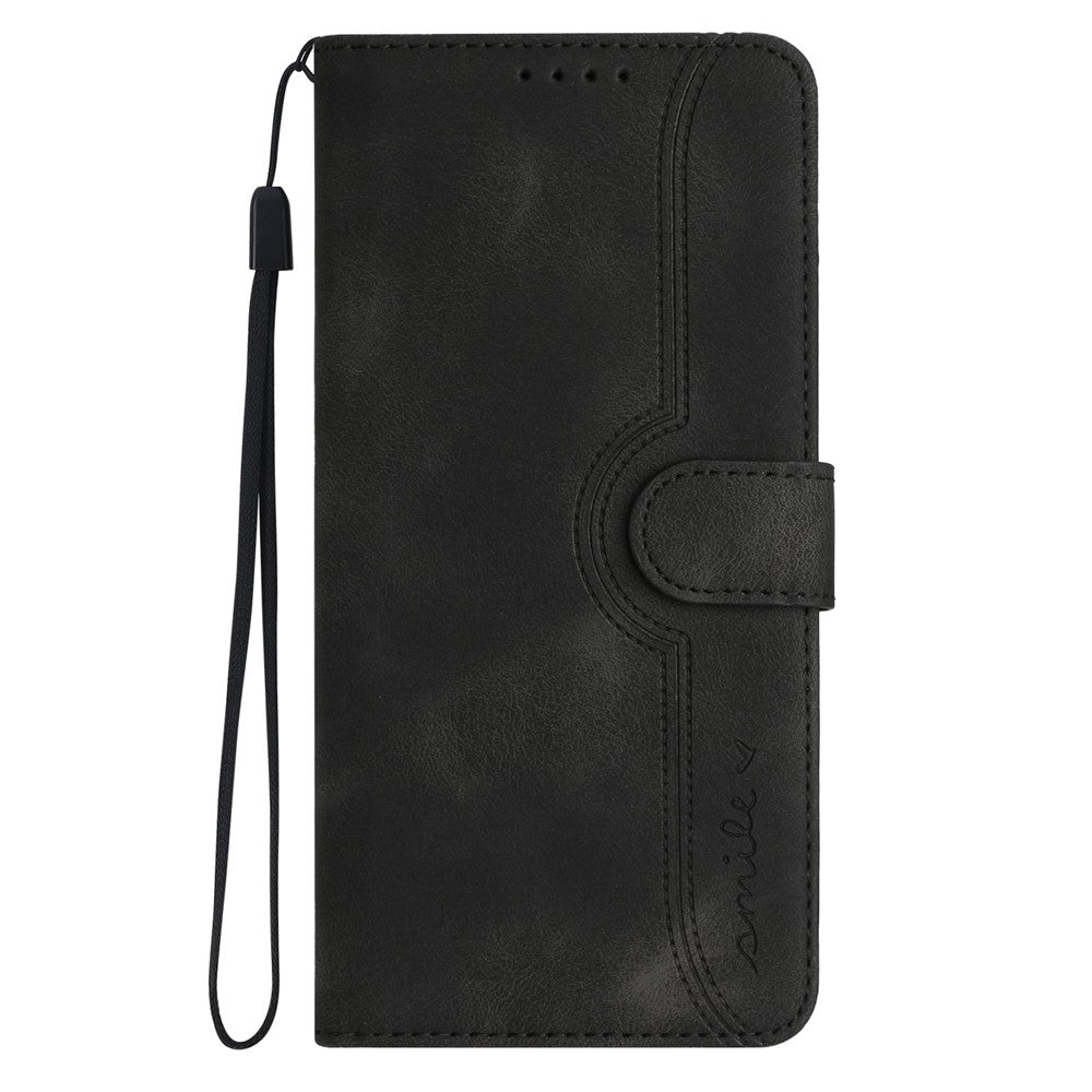 For Honor 400 Lite 5G Læder Cover Pung Stander Smil Præget Telefoncover med Rem