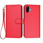 For Samsung Galaxy M06 5G / Galaxy F06 5G Wallet Case with Strap Carbon Fiber Texture Leather Mobile Cover