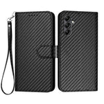 Pung-etui i læder med kulfibertekstur og rem til Samsung Galaxy A15 5G / Samsung Galaxy A15 4G
