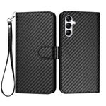 Samsung Galaxy A14 4G / Galaxy A14 5G Plånboksfodral med rem Mobilskal i läder med kolfibertextur