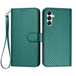 Samsung Galaxy A14 4G / Galaxy A14 5G Plånboksfodral med rem Mobilskal i läder med kolfibertextur