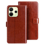 IDEWEI For Xiaomi Redmi Note 14 4G (164.84mm) Stand Case Crazy Horse Texture Leather Phone Cover