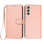 Samsung Galaxy A24 4G (162,1 x 77,6 x 8,3 mm), lædermobilcover med rem og kolfibertekstur