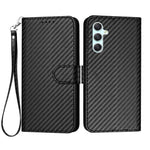 Samsung Galaxy A34 5G Plånboksfodral med rem Mobilskal i läder med kolfibertextur