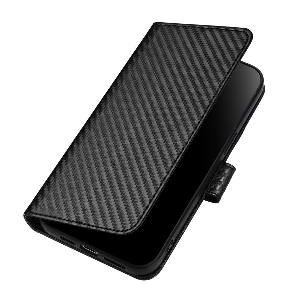 Til Samsung Galaxy A34 5G Pung-cover med rem, læderbetræk med kulfibertekstur