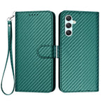 Til Samsung Galaxy A34 5G Pung-cover med rem, læderbetræk med kulfibertekstur