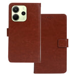 IDEWEI For Xiaomi Redmi Note 14 4G (164.84mm) Case Wallet Leather Phone Cover Crazy Horse Texture
