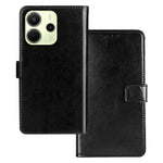 IDEWEI For Xiaomi Redmi Note 14 4G (164.84mm) Case Wallet Leather Phone Cover Crazy Horse Texture