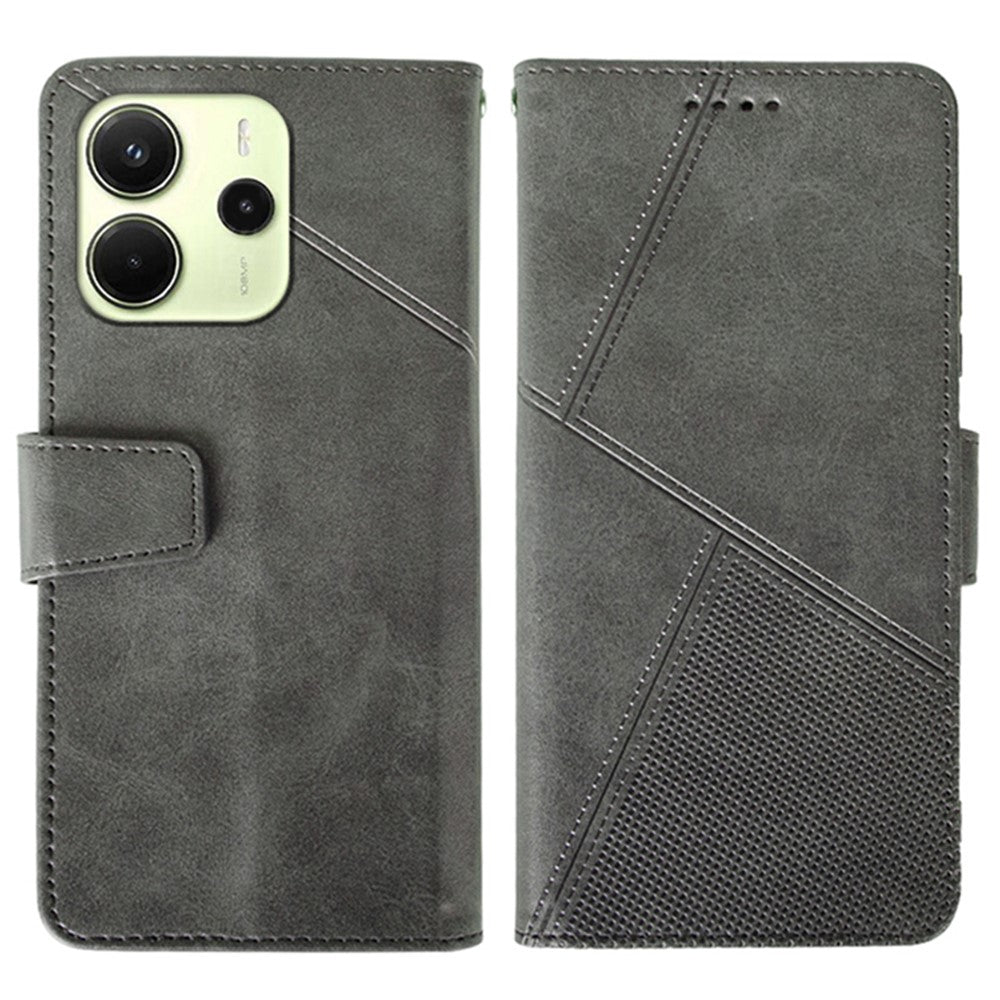 IDEWEI For Xiaomi Redmi Note 14 4G (164.84mm) Case Leather Wallet Phone Cover Stand Calf Texture