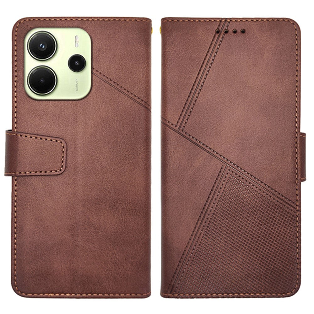 IDEWEI For Xiaomi Redmi Note 14 4G (164.84mm) Case Leather Wallet Phone Cover Stand Calf Texture
