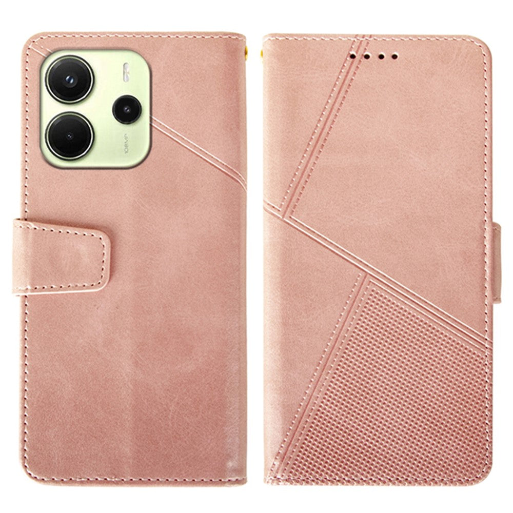 IDEWEI For Xiaomi Redmi Note 14 4G (164.84mm) Case Leather Wallet Phone Cover Stand Calf Texture