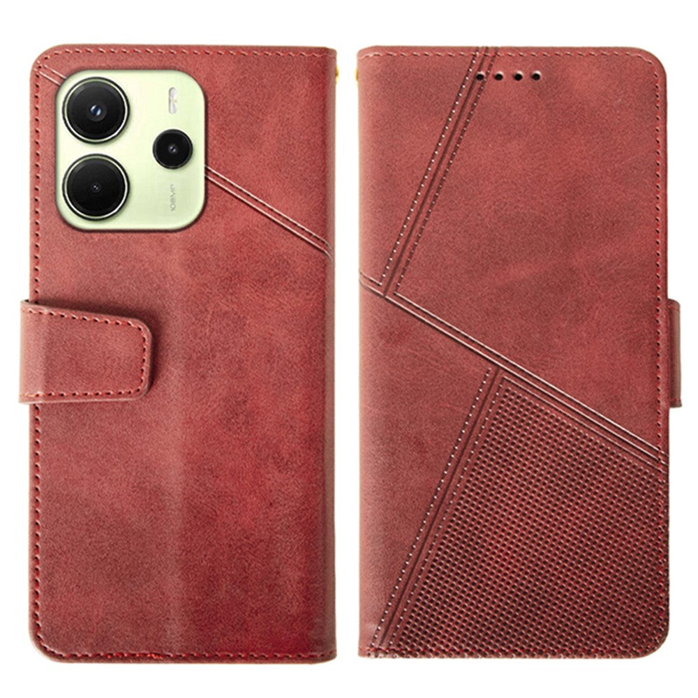 IDEWEI For Xiaomi Redmi Note 14 4G (164.84mm) Case Leather Wallet Phone Cover Stand Calf Texture