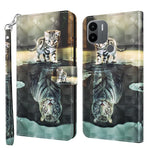 For Xiaomi Redmi A1 4G / A2 4G 3D Pattern Printing Wallet Phone Case PU Leather Wrist Strap Handbag Stand Feature Magnetic Flip Cover