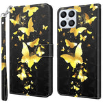 For Honor X8 4G PU læder Folio Flip Tegnebog Telefon Etui Stativfunktion 3D Kreativt Mønster Trykt Design Fuld Beskyttende Cover med Rem