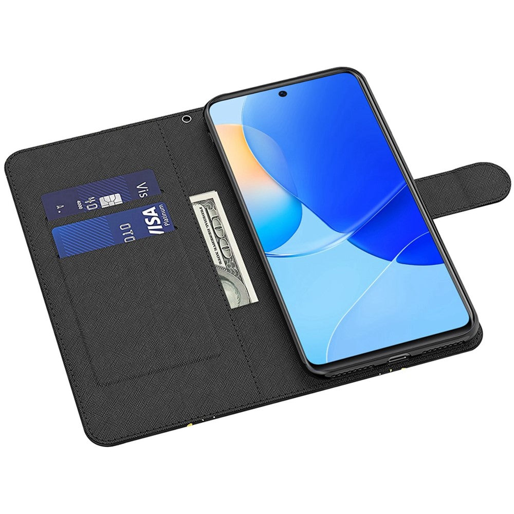 For Honor X8 4G PU læder Folio Flip Tegnebog Telefon Etui Stativfunktion 3D Kreativt Mønster Trykt Design Fuld Beskyttende Cover med Rem