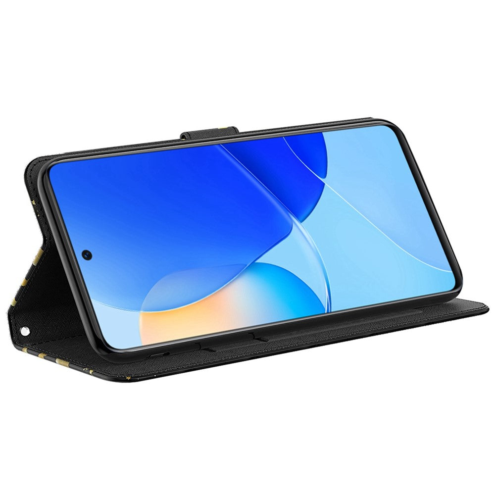 For Honor X8 4G PU læder Folio Flip Tegnebog Telefon Etui Stativfunktion 3D Kreativt Mønster Trykt Design Fuld Beskyttende Cover med Rem