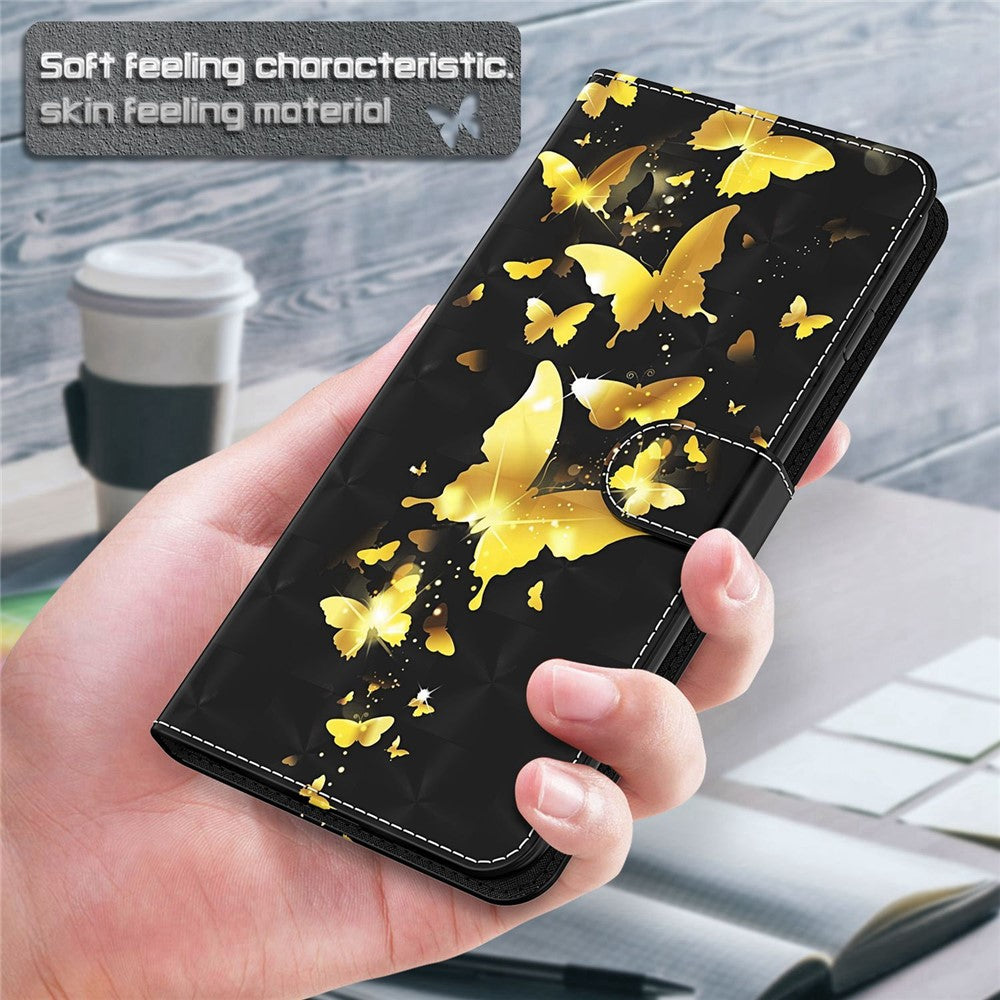 For Honor X8 4G PU læder Folio Flip Tegnebog Telefon Etui Stativfunktion 3D Kreativt Mønster Trykt Design Fuld Beskyttende Cover med Rem