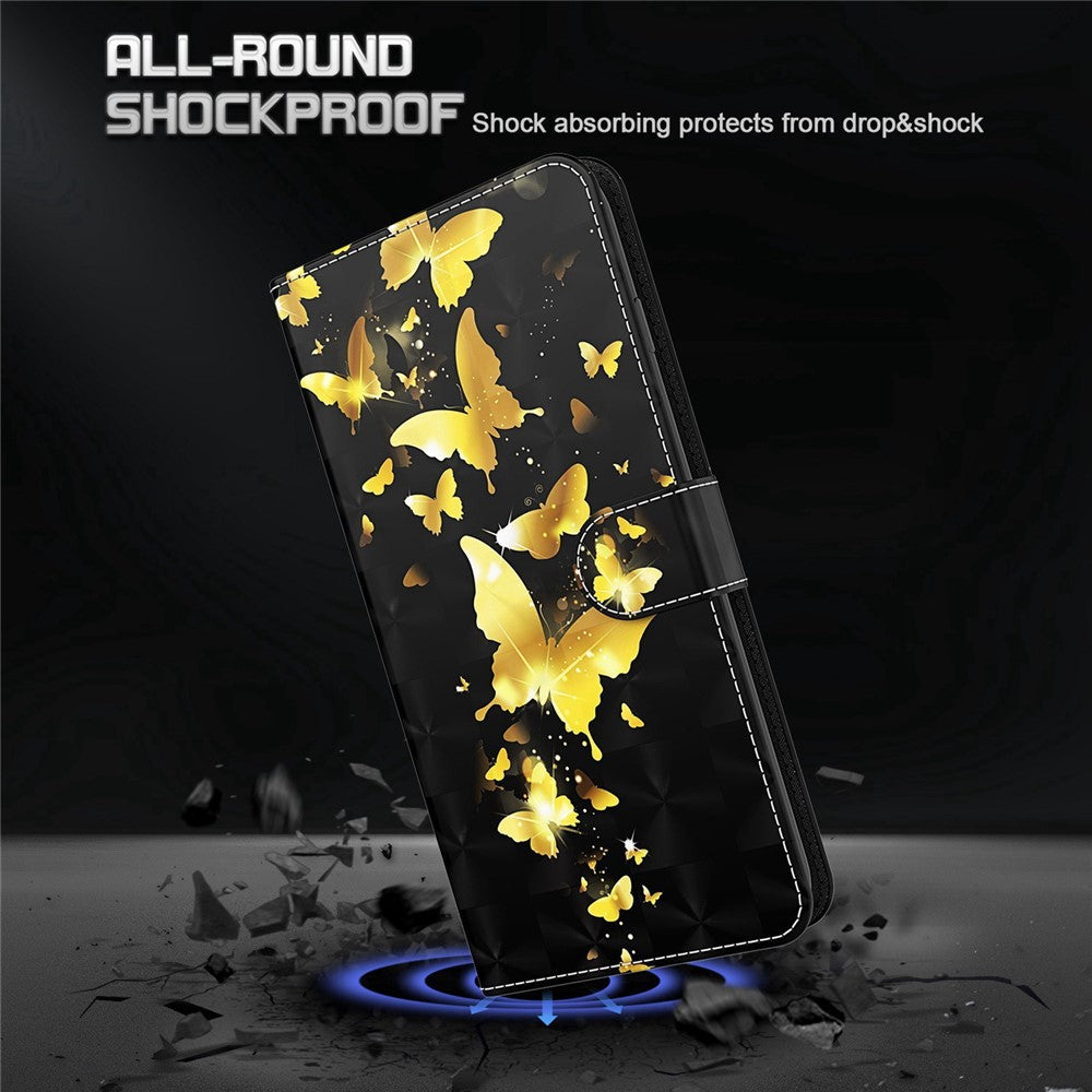 For Honor X8 4G PU læder Folio Flip Tegnebog Telefon Etui Stativfunktion 3D Kreativt Mønster Trykt Design Fuld Beskyttende Cover med Rem
