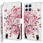 For Honor X8 4G PU læder Folio Flip Tegnebog Telefon Etui Stativfunktion 3D Kreativt Mønster Trykt Design Fuld Beskyttende Cover med Rem