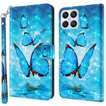 For Honor X8 4G PU læder Folio Flip Tegnebog Telefon Etui Stativfunktion 3D Kreativt Mønster Trykt Design Fuld Beskyttende Cover med Rem