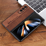 AZNS Telefoncover Til Samsung Galaxy Z Fold4 5G Med Præget Mønster PU Læderbelagt TPU Anti-fald Bagcover