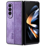AZNS Telefoncover Til Samsung Galaxy Z Fold4 5G Med Præget Mønster PU Læderbelagt TPU Anti-fald Bagcover