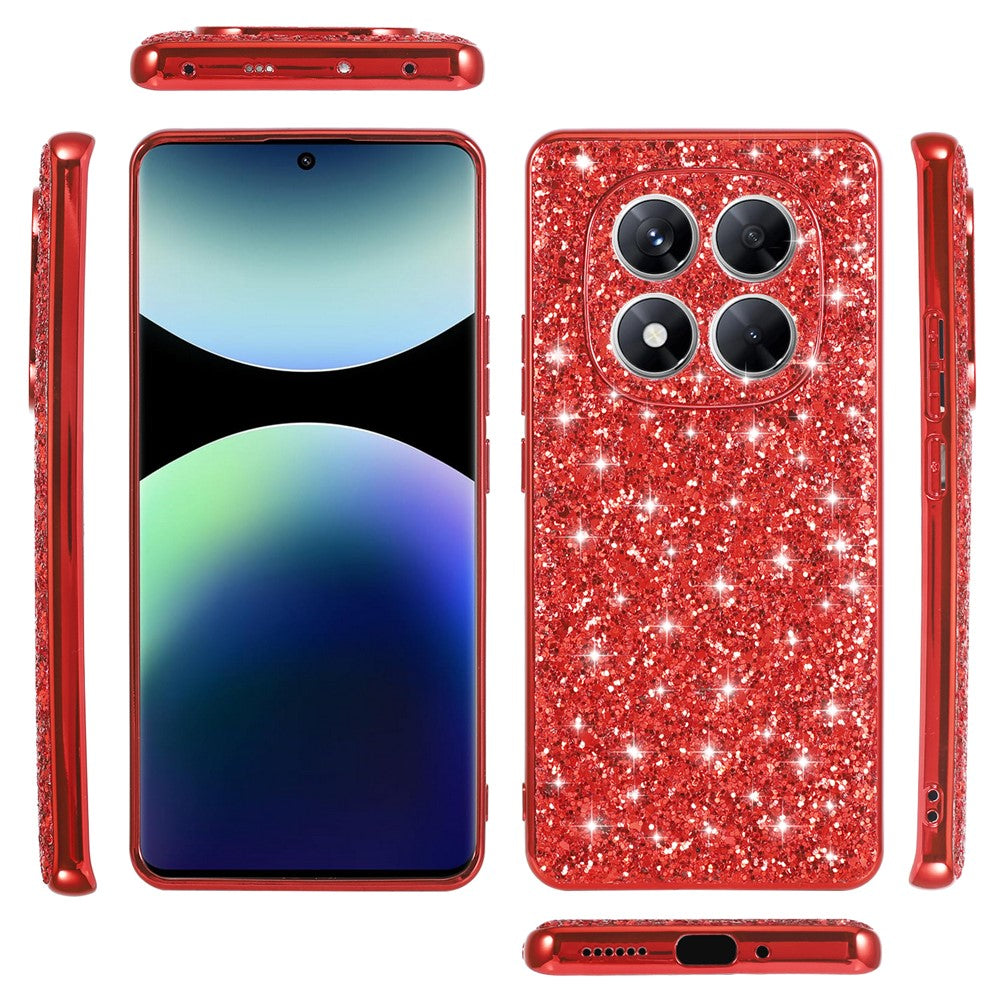 For Xiaomi Redmi Note 14 Pro 4G Case TPU + PC Sparkling Glitter Phone Back Cover
