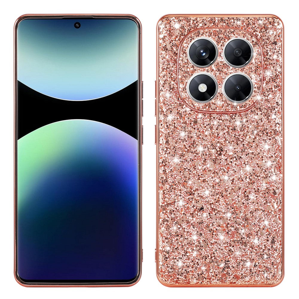 For Xiaomi Redmi Note 14 Pro 4G Case TPU + PC Sparkling Glitter Phone Back Cover