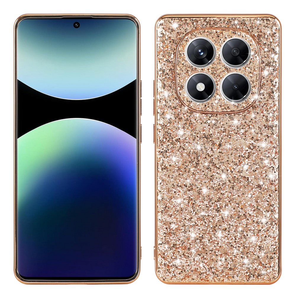 For Xiaomi Redmi Note 14 Pro 4G Case TPU + PC Sparkling Glitter Phone Back Cover