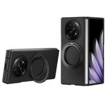 Til Oppo Find N5 5G Magnetisk Cover Ring Kickstand Hårdt PC-etui med Hærdet Glas Skærmfilm