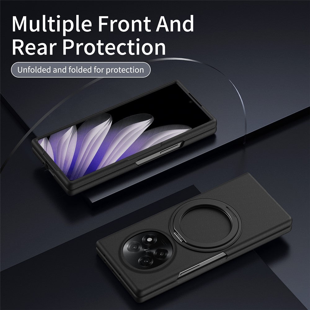 Til Oppo Find N5 5G Magnetisk Cover Ring Kickstand Hårdt PC-etui med Hærdet Glas Skærmfilm