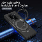 Til Oppo Find N5 5G Magnetisk Cover Ring Kickstand Hårdt PC-etui med Hærdet Glas Skærmfilm