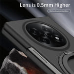 Til Oppo Find N5 5G Magnetisk Cover Ring Kickstand Hårdt PC-etui med Hærdet Glas Skærmfilm