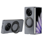 Til Oppo Find N5 5G Magnetisk Cover Ring Kickstand Hårdt PC-etui med Hærdet Glas Skærmfilm
