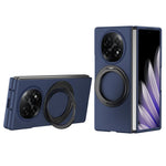 Til Oppo Find N5 5G Magnetisk Cover Ring Kickstand Hårdt PC-etui med Hærdet Glas Skærmfilm