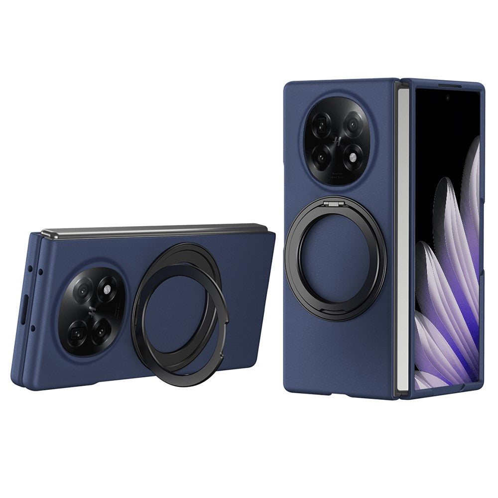 Til Oppo Find N5 5G Magnetisk Cover Ring Kickstand Hårdt PC-etui med Hærdet Glas Skærmfilm
