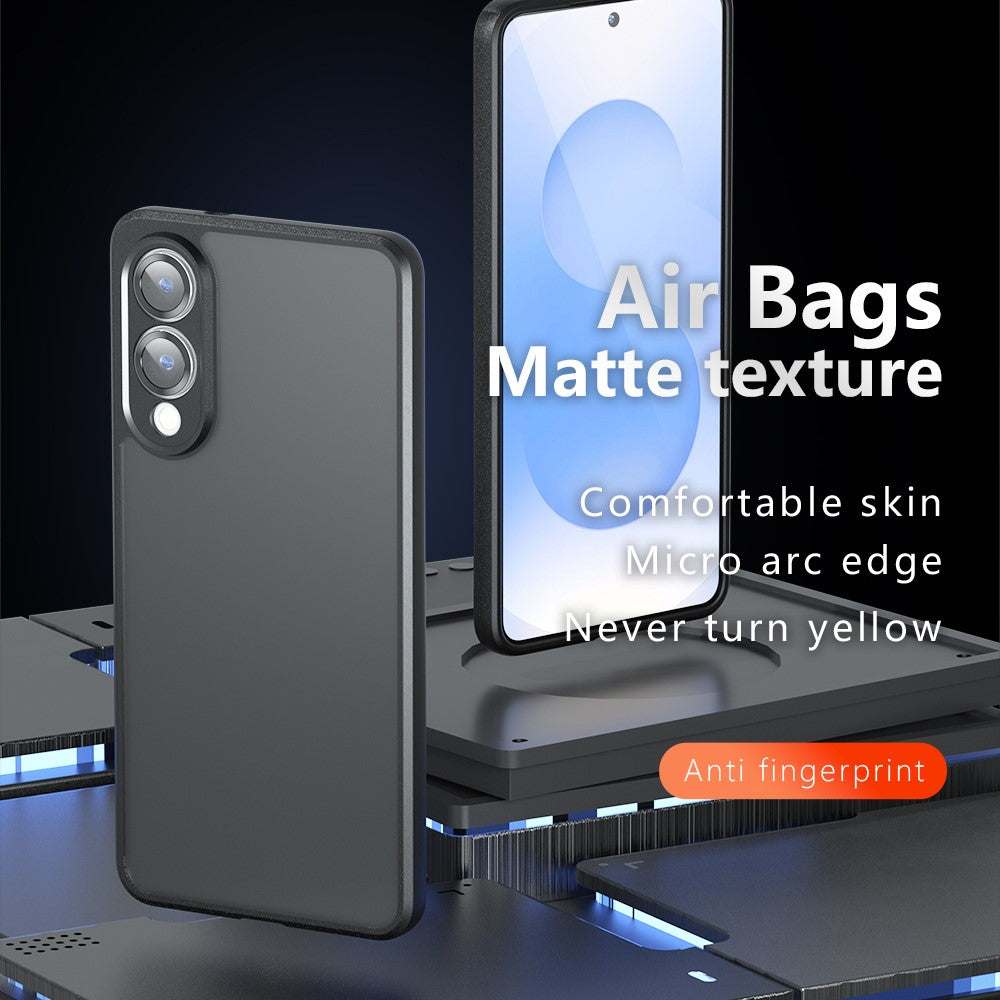 Samsung Galaxy S25 Edge-skal med Skin-Touch-funktion, TPU + PC matt bakstycke, transparent svart