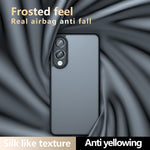 Samsung Galaxy S25 Edge-skal med Skin-Touch-funktion, TPU + PC matt bakstycke, transparent svart