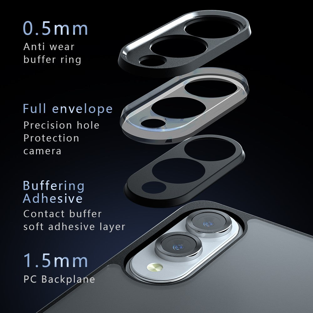 Samsung Galaxy S25 Edge-skal med Skin-Touch-funktion, TPU + PC matt bakstycke, transparent svart